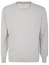 Brunello Cucinelli Long Sleeves Crew Neck Sweater Clothing In Neutral