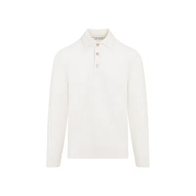Brunello Cucinelli Long Sleeves Polo With Bottoms In White