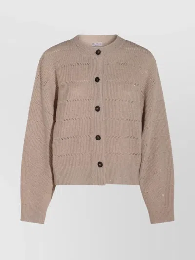 Brunello Cucinelli Long Sleeves Ribbed Crewneck Knitwear