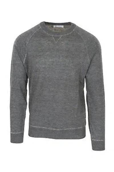 Pre-owned Brunello Cucinelli Long Sleeves Shirt Men's 46 Dark Grey Cotton Mottled In Gray