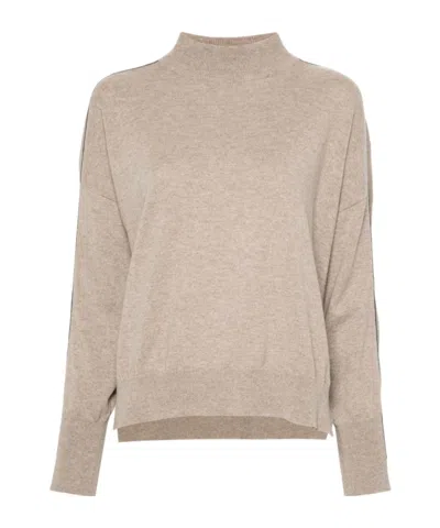 Brunello Cucinelli Long-sleeves Turtleneck Sweater In Nude