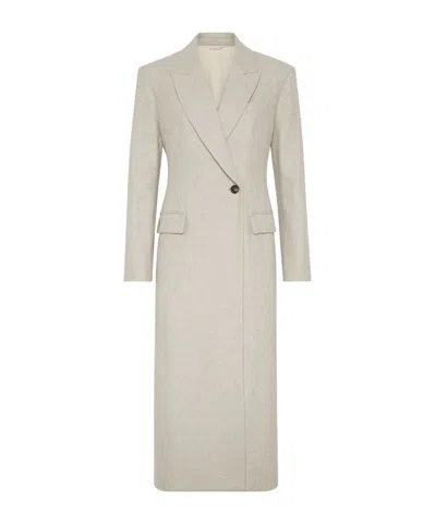 BRUNELLO CUCINELLI BRUNELLO CUCINELLI SINGLE BREASTED LONG COAT
