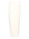 Brunello Cucinelli Fluid Linen Blend Twill Long Skirt In Beige