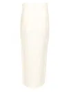 Brunello Cucinelli Fluid Linen Blend Twill Long Skirt In Natural