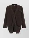 Brunello Cucinelli Longline Cashmere Cardigan Featuring Pockets In Brown