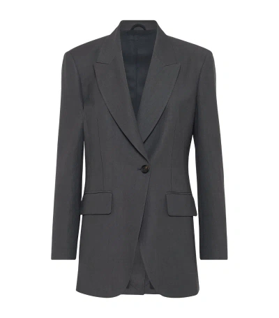 Brunello Cucinelli Longline Single-breasted Blazer In Black