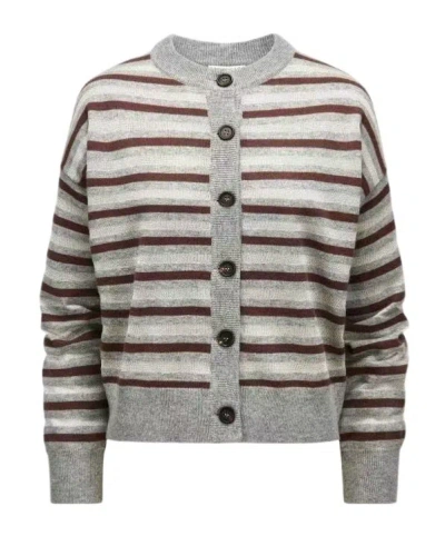 Brunello Cucinelli Long-sleeve Cardigan In Gray