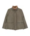 Brunello Cucinelli Shearling-collar Press-stud Jacket In Red