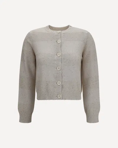 Brunello Cucinelli Long-sleeve Crewneck Cotton Sweater In Gray