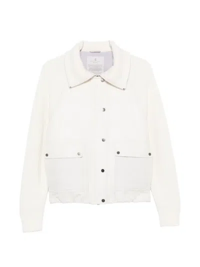 Brunello Cucinelli Long-sleeve Quilted Jacket In White