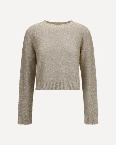 Brunello Cucinelli Long-sleeve Sequin Sweater In Gray