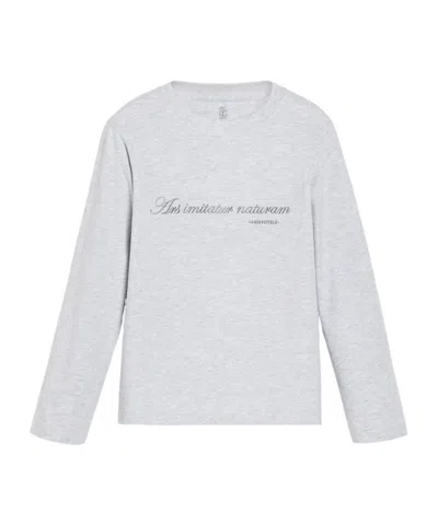 Brunello Cucinelli Kids' Long-sleeve T-shirt In Gray