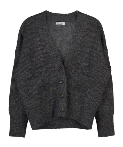 Brunello Cucinelli Long-sleeved Cardigan In Black