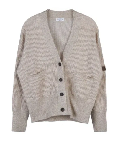 Brunello Cucinelli Long-sleeved Cardigan In Neutral