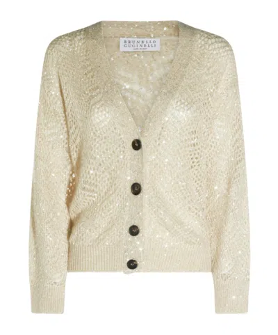 Brunello Cucinelli Long-sleeved Cardigan In Neutral
