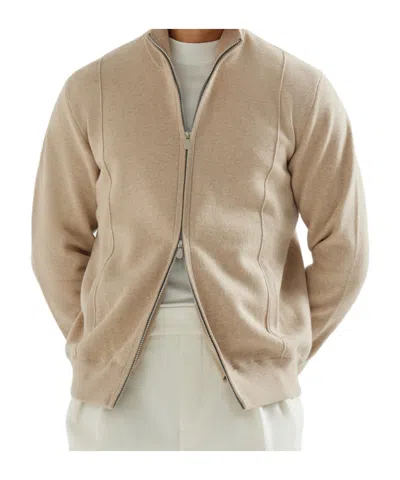 Brunello Cucinelli Long-sleeved Cashmere Cardigan In Neutral