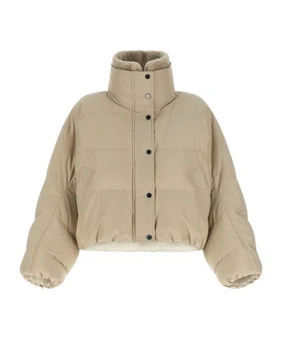 Brunello Cucinelli Long-sleeved Cotton-padded Jacket In Multi