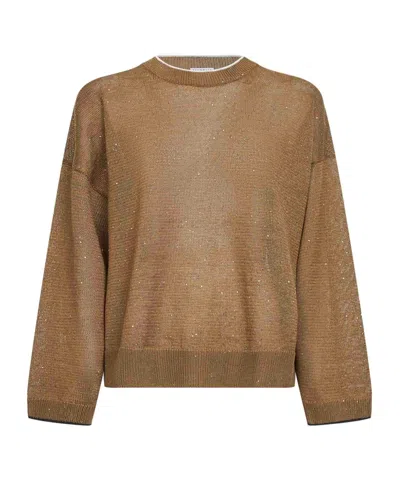 Brunello Cucinelli Long-sleeved Knitwear In Brown