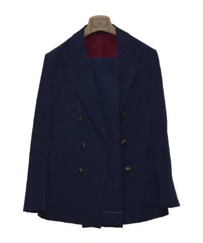 Brunello Cucinelli Long-sleeved Lapel Suit In Black