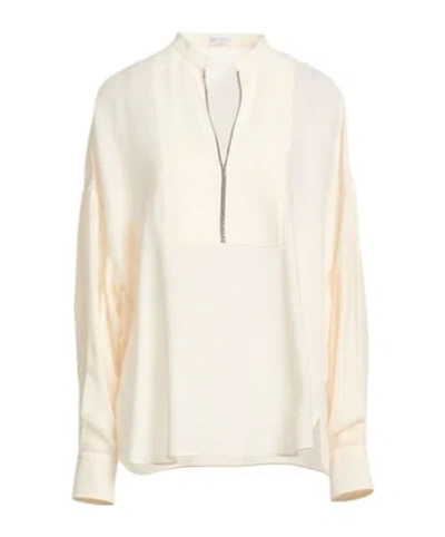 Brunello Cucinelli Long-sleeved Shirt In White