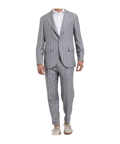 Brunello Cucinelli Long-sleeved Suit In Multi
