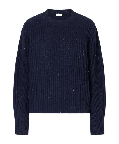 Brunello Cucinelli Sequin-trimmed Ribbed-knit Sweater In Animal Print