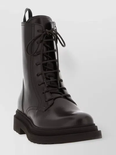 Brunello Cucinelli 'loop Detail' Combat Boots With Chunky Sole