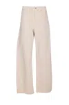 Brunello Cucinelli Loose Barrel Denim Pants With Monile In Neutral