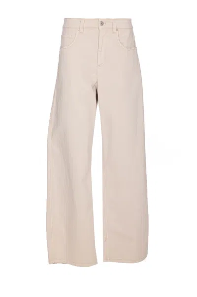 BRUNELLO CUCINELLI LOOSE BARREL DENIM PANTS WITH MONILE