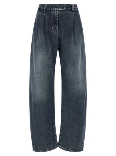 Brunello Cucinelli Loose Curved Jeans In Black