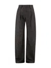 Brunello Cucinelli Loose Curved Pants In Brown