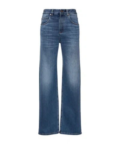 Brunello Cucinelli Loose Denim Jeans In Blue