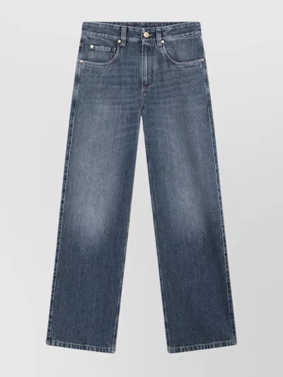 BRUNELLO CUCINELLI LOOSE DENIM PANTS WITH BELT LOOP ACCENTS