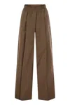 Brunello Cucinelli Loose Fit Cotton Trousers In Brown