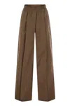 Brunello Cucinelli Loose Fit Cotton Trousers In Brown