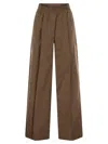 Brunello Cucinelli Loose Fit Cotton Trousers In Cuoio
