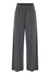 Brunello Cucinelli Loose Fit Cotton Trousers In Gray