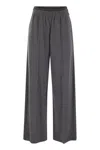 Brunello Cucinelli Loose Fit Cotton Trousers In Grey