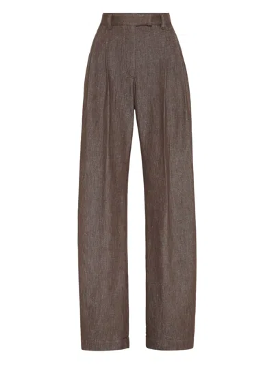 BRUNELLO CUCINELLI LOOSE-FIT CURVED TROUSERS