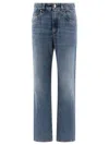 Brunello Cucinelli High-rise Baggy Jeans With Shiny Detail In Blue