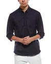 Brunello Cucinelli Herringbone Patterned Cotton-blend Flannel Shirt In Blue
