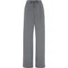 Brunello Cucinelli Comfort Cotton And Silk Wide Pantss In Gray