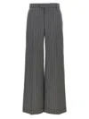Brunello Cucinelli Striped Tailored Trousers In Grey