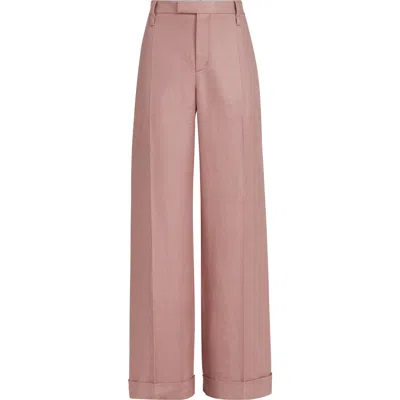 Brunello Cucinelli Loose Flared Trousers In Pink