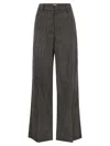 Brunello Cucinelli Women Loose Sartorial Chevron Carded Techno Wool Trousers