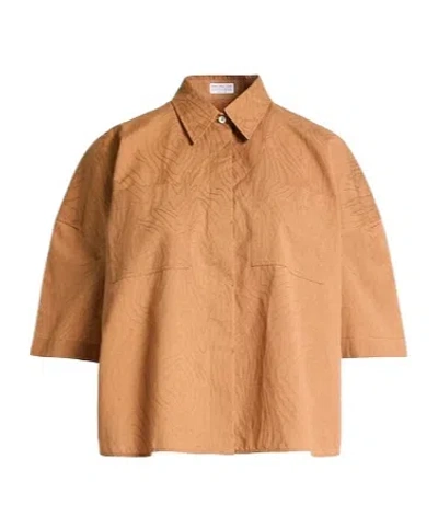 Brunello Cucinelli Loose Solid Short-sleeve Shirt In Multi