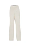 Brunello Cucinelli Corduroy High-waist Trousers In Ivory