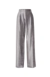 Brunello Cucinelli Loose Straight Trousers With Monili In Silver