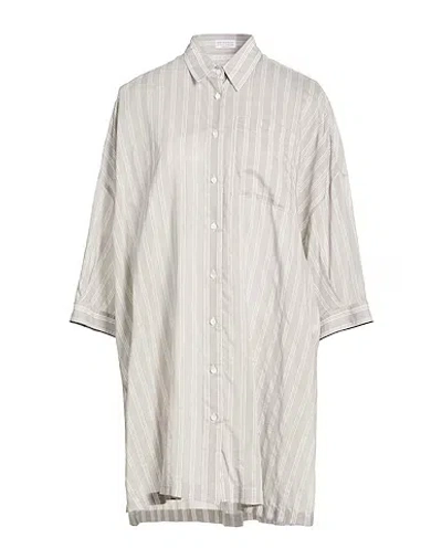 Brunello Cucinelli Loose Striped Shirt In White