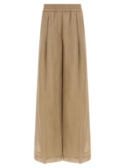 Brunello Cucinelli Loose Track Pants Beige